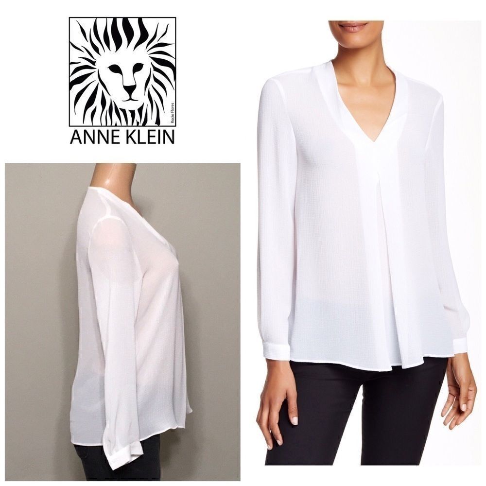 New. Anne Klein Optic white blouse. NWT